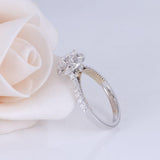 1.00ct Round Cut Moissanite, Vintage Design Engagement Ring, 14Kt 585 White & Yellow Gold
