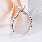 1.00ct Round Cut Moissanite Engagement Ring, Vintage Design, 14Kt 585 White & Rose Gold