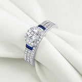 1.70ct Round Cut Diamond Ring Set x 3 piece, 925 Sterling Silver