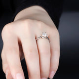 1.00ct Round Cut Moissanite Engagement Ring, Vintage Design, 14Kt 585 White & Rose Gold