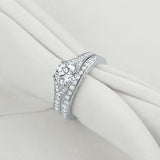1.50ct Round Cut Vintage Ring, Bridal Ring Set, 925 Sterling Silver