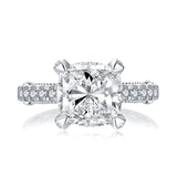 5.00ct Vintage Cushion Cut Diamond Engagement Ring, 925 Silver,