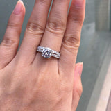 2.50ct Round Cut Halo Diamond Ring, Bridal Ring Set, 925 Sterling Silver