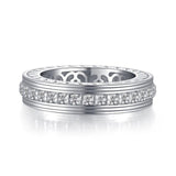 1.25ct Vintage Diamond Wedding Band, Full Eternity Ring, 925 Sterling Silver