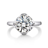 3.50ct Round Cut Diamond Engagement Ring, 925 Silver