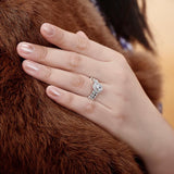 1.50ct Oval Cut Diamond Ring, Vintage Design Bridal Ring Set, 925 Sterling Silver