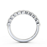 Half Eternity Ring, Round Cut With Milgrain Edge