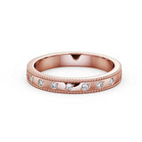 Half Eternity Ring, Round Cut, Milgrain Edge