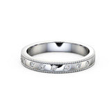 Half Eternity Ring, Round Cut, Milgrain Edge