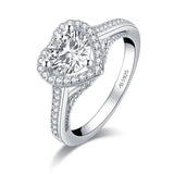 1.25ct Vintage Heart Shaped Diamond Halo, Engagement Ring, 925 Silver