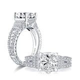 3.00ct Vintage Cushion Cut Diamond Engagement Ring, 925 Silver