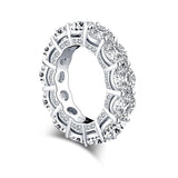 10.75ct Round Cut Diamond Wedding Band, Full Eternity Ring, 925 Sterling Silver