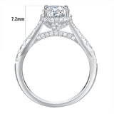 2.50ct Round Cut Halo Diamond Ring, Bridal Ring Set, 925 Sterling Silver