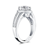2.00ct Oval Cut Diamond Halo Engagement Ring, 925 Silver