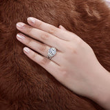 5.00ct Cushion Cut, Diamond Halo Engagement Ring, 925 Silver