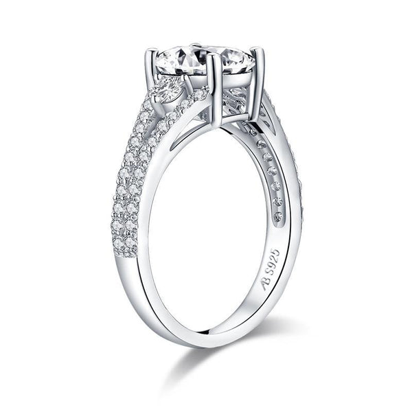 2.00ct Oval Cut Diamond Engagement Ring, 925 Silver