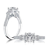 1.25ct Vintage 3 Stone Brilliant Cut Diamond Engagement Ring, 925 Silver