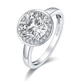 2.65ct Round Cut Diamond Halo Engagement Ring, 925 Silver