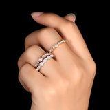 3 piece Eternity Band Set, Vintage Design Half Eternity Rings, 925 Sterling Silver