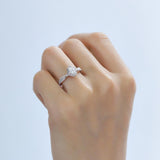 0.60ct Oval Cut Moissanite, Vintage Halo Engagement Ring, Available in White Gold or Platinum with Rose Gold Detailing