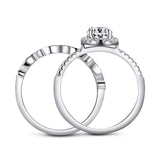 1.50ct Oval Cut Diamond Ring, Vintage Design Bridal Ring Set, 925 Sterling Silver