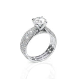 1.00ct Round Cut Moissanite Engagement Ring & Wedding Band Set, 14Kt 585 White Gold