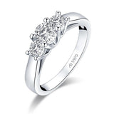 0.80ct Round Cut Diamond 3 Stone Engagement Ring, 925 Silver