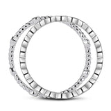 0.60ct Diamond Wedding Band, Full Eternity Ring, 925 Sterling Silver, x2 Ring Set
