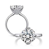 3.50ct Round Cut Diamond Engagement Ring, 925 Silver