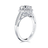2.00ct Vintage Brilliant Cut Diamond Engagement Ring, 925 Silver