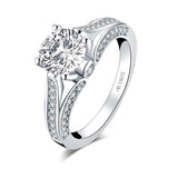 1.50ct Classic Brilliant Cut Diamond Engagement Ring, Vintage Design, 925 Silver
