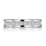 1.50ct Princess Cut Diamond Wedding Band, Full Eternity Ring, 925 Sterling Silver