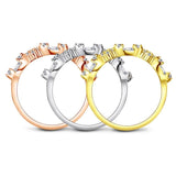 3 piece Eternity Band Set, Vintage Design Half Eternity Rings, 925 Sterling Silver