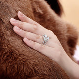 5.00ct Cushion Cut, Diamond Halo Engagement Ring, 925 Silver