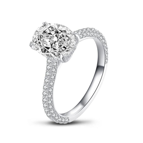 2.50ct Oval Cut Diamond Engagement Ring, 925 Silver, Best seller