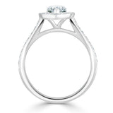 Lab-Diamond Pear Cut Engagement Ring, Classic Halo, Choose Your Stone Size and Metal