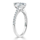Lab-Diamond Pear Cut Engagement Ring, Classic Style, Choose Your Stone Size and Metal