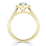 Lab-Diamond Pear Cut Engagement Ring, Classic Halo, Choose Your Stone Size and Metal