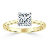 Lab-Diamond Princess Cut Engagement Ring, Classic Style, Choose Your Stone Size and Metal