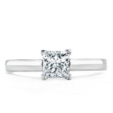 Lab-Diamond Princess Cut Engagement Ring, Classic Style, Choose Your Stone Size and Metal