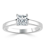 Lab-Diamond Princess Cut Engagement Ring, Classic Style, Choose Your Stone Size and Metal