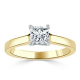 Lab-Diamond Princess Cut Engagement Ring, Classic Style, Choose Your Stone Size and Metal