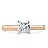 Lab-Diamond Princess Cut Engagement Ring, Classic Style, Choose Your Stone Size and Metal