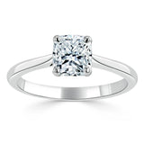 1.00ct Cushion Cut Moissanite Engagement Ring, Classic Style, Available in White Gold, Platinum, Rose Gold or Yellow Gold