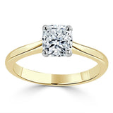 Lab-Diamond Cushion Cut Engagement Ring, Classic Style, Choose Your Stone Size and Metal