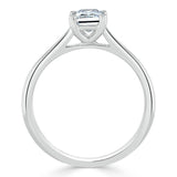Lab-Diamond Emerald Cut Engagement Ring, Tiffany Style, Choose Your Stone Size and Metal