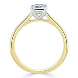 Lab-Diamond Emerald Cut Engagement Ring, Tiffany Style, Choose Your Stone Size and Metal