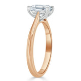 1.00ct Emerald Cut Moissanite Engagement Ring, Tiffany Style, Available in White Gold, Platinum, Rose Gold or Yellow Gold