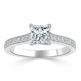Lab-Diamond Princess Cut Engagement Ring, Classic Style, Choose Your Stone Size and Metal