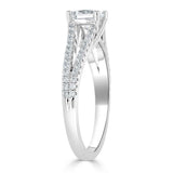 Lab-Diamond Princess Cut Engagement Ring, Split Shank, Choose Your Stone Size and Metal